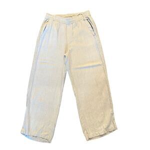 Old Navy Wide Leg Linen Blend Pants Beige Tan Women Size M Chic Casual Boho